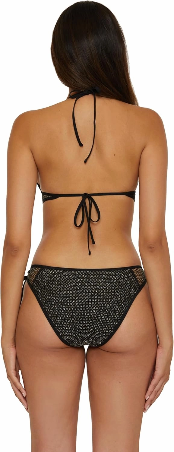 BECCA Women's Network Halter Bikini Top, Adjustable, Tie Back, Swimwear Separates