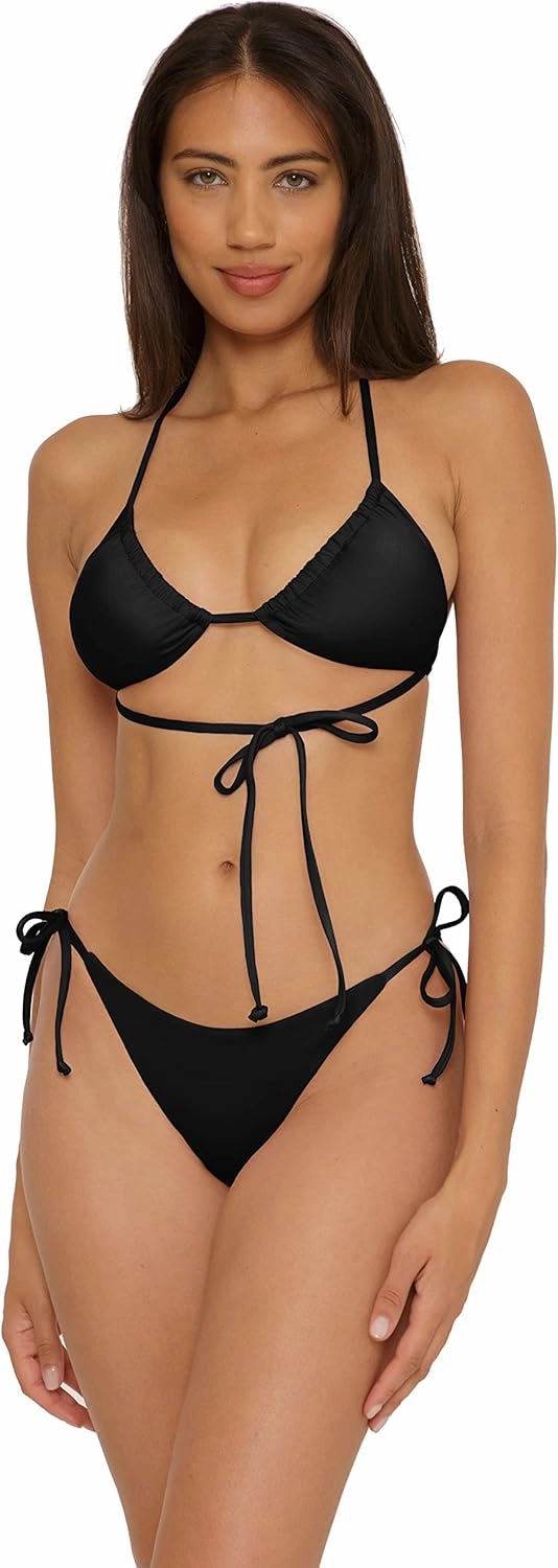 BECCA Women's Standard Rebecca Virtue Color Prism Triangle Bikini Top-Adjustable, Tie Back, Swimwear Separates