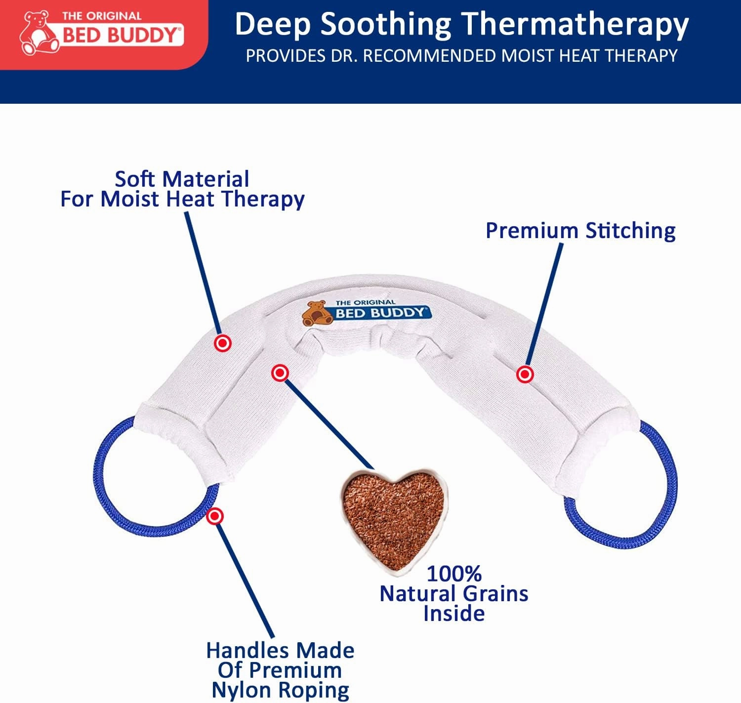 Bed Buddy Neck Heating Pad and Microwave Heating Pad, Heated Neck Wrap - Heating Pad For Neck, Sore Muscles - Microwavable Neck Heating Pad, Heating Pad For Cramps, Neck Warmer