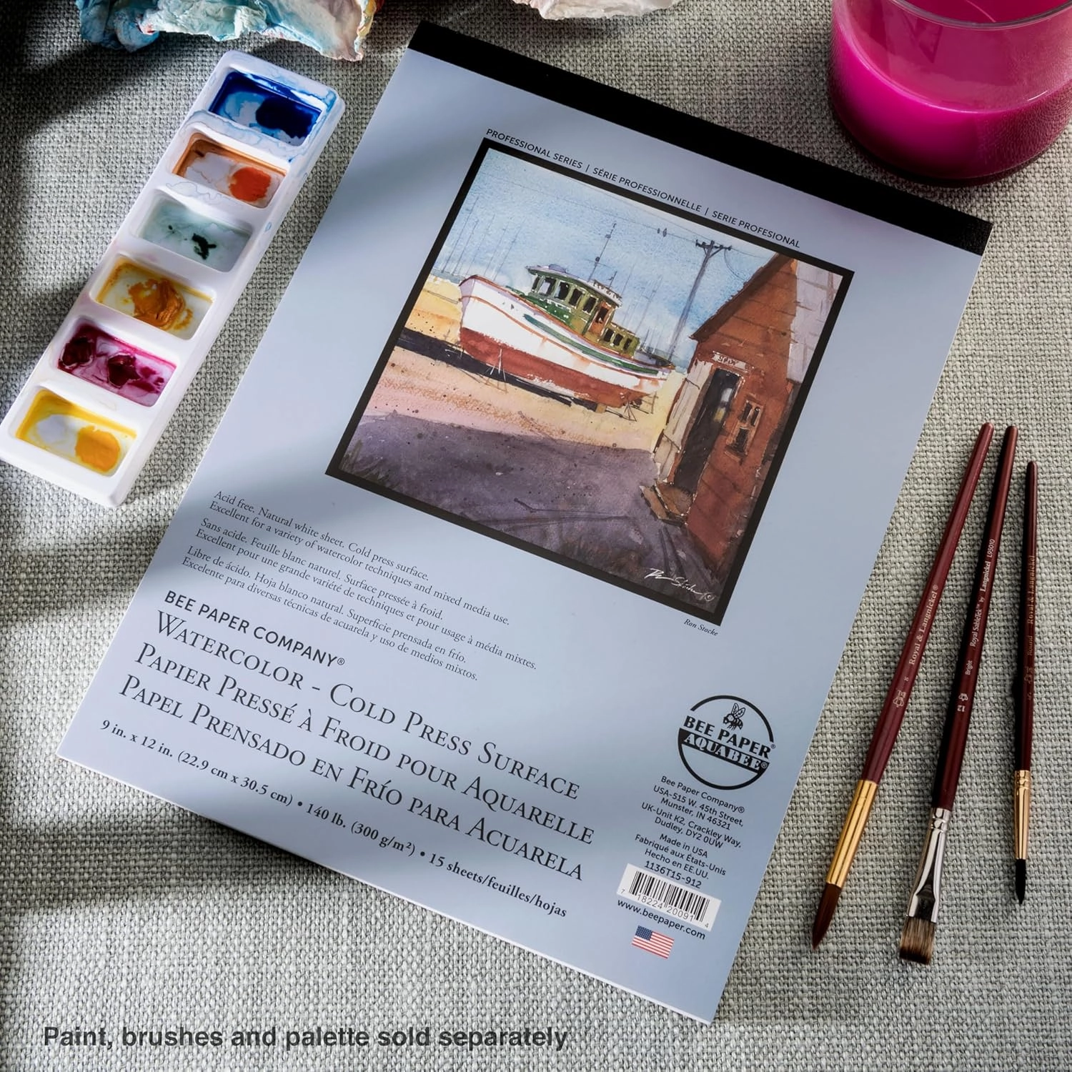 Bee Paper - 9"x 12" Cold Press Watcolor Paper Pad, 15 Sheets