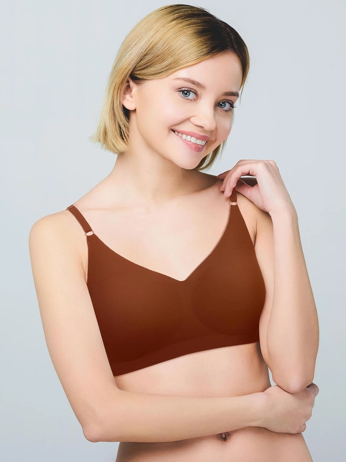 Bencailor 6 Pcs V Neck Bralettes Padded Seamless Bra for Women Wireless Cami Sports with Adjustable Straps