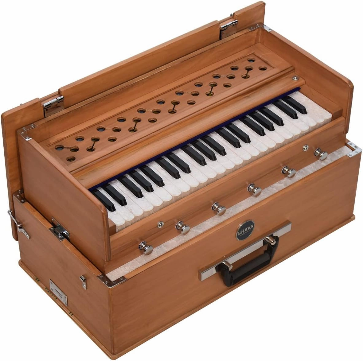 Bhava Classic "Kirtan" Harmonium | Standard Edition | Professionally Tuned | Shipped from U.S. | 42 Key,Portable Harmonium Perfect for Yoga,Kirtan | Travel Ready,Fits in Overhead Compartment Natural