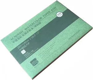 BHPAI Cotton Watercolor Paper pad Block, Textured Surface Watercolor Paper, 140lb/300gsm, 20 Sheets for Painting & Drawing, Acid-Free Art Paper (Cold Press（Medium-coarse）, 16k（7in*10.2in）)