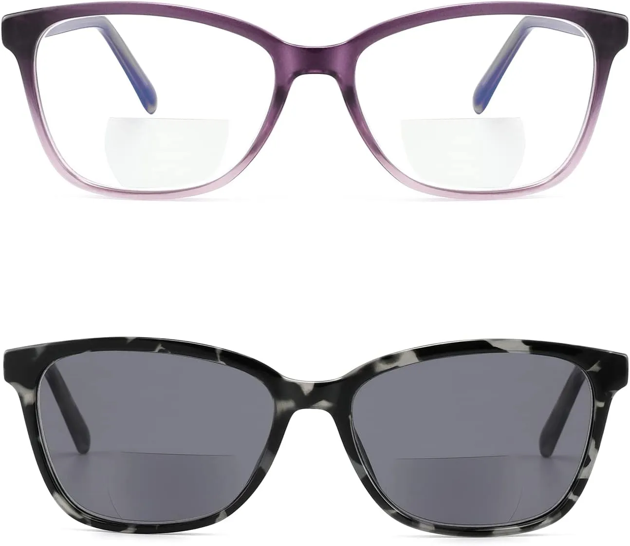 Bifocal Reading Glasses Women Blue Light Computer Readers Clear Top Cat Eye Frame Stylish Fashion Ladies Eyeglass