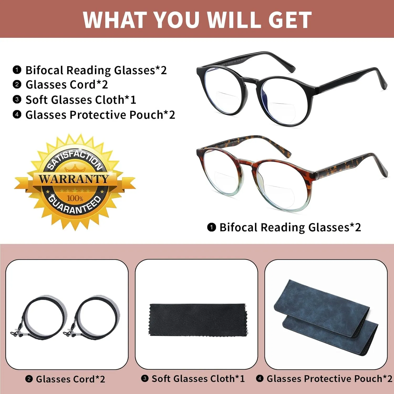 Bifocal Reading Glasses Women Cat Eye Blue Light Blocking Computer Reader Clear Top No Line Transition Ladies Eyewear