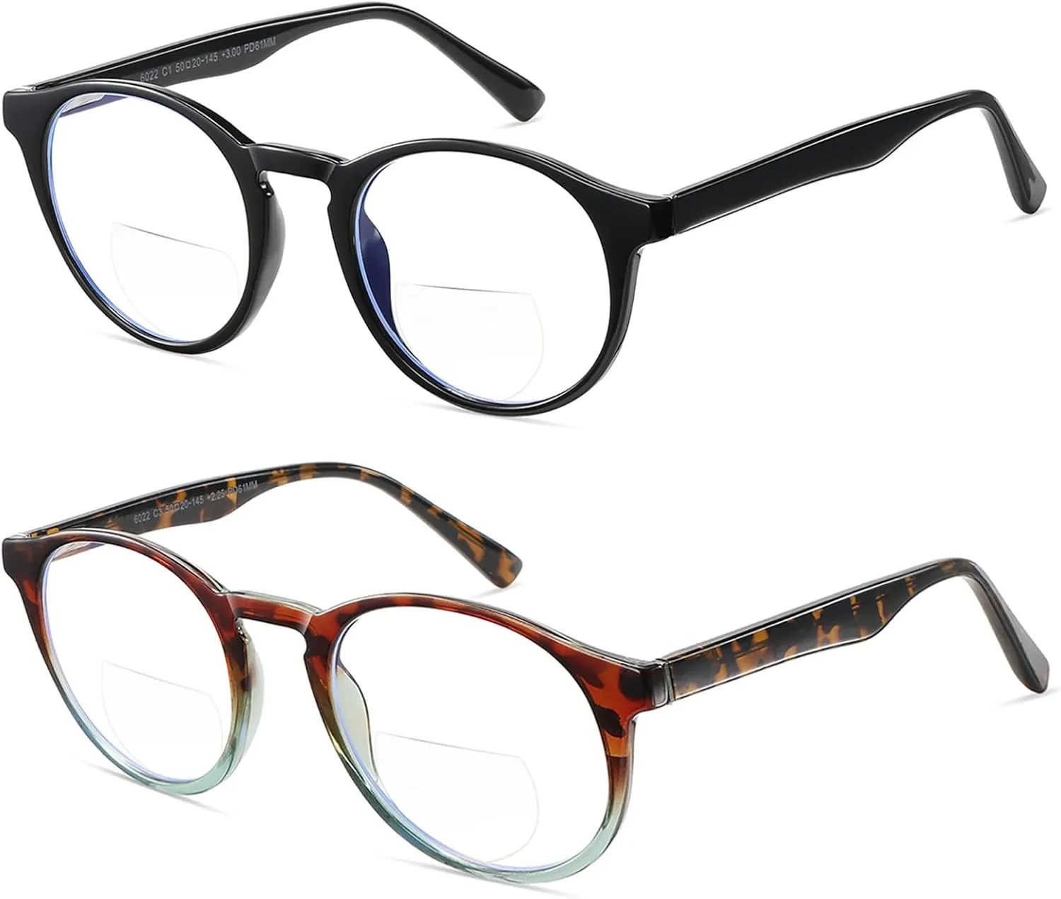 Bifocal Reading Glasses Women Cat Eye Blue Light Blocking Computer Reader Clear Top No Line Transition Ladies Eyewear