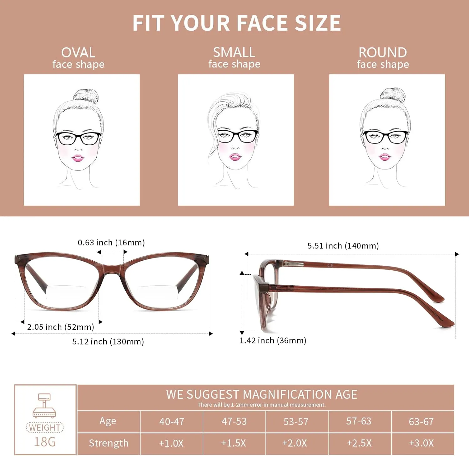 Bifocal Reading Glasses Women Cat Eye Blue Light Blocking Computer Reader Clear Top No Line Transition Ladies Eyewear