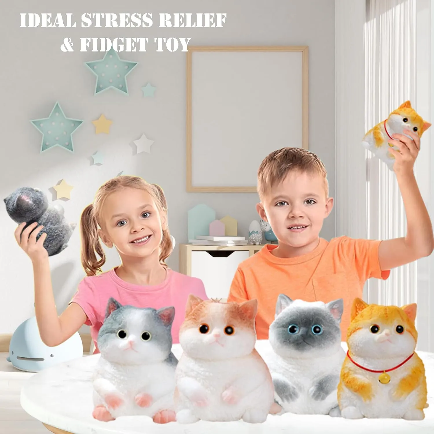 Big taba Squishy Cat, Handmade Squishy Cat for Adult/Kids, Stress Relief, Cute & Soft Cat Design, Perfect Squeeze Toys Gift for Relaxation and Fun - Dress Up Your Own Squishies Cat(Siamese)