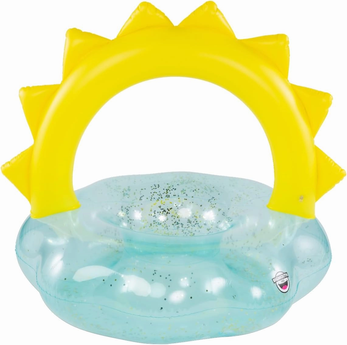 BigMouth Inc Giant Sunny Pool Float, Durable Vinyl Ring Tube, Summer Party Water Floatie, Patch Kit Included