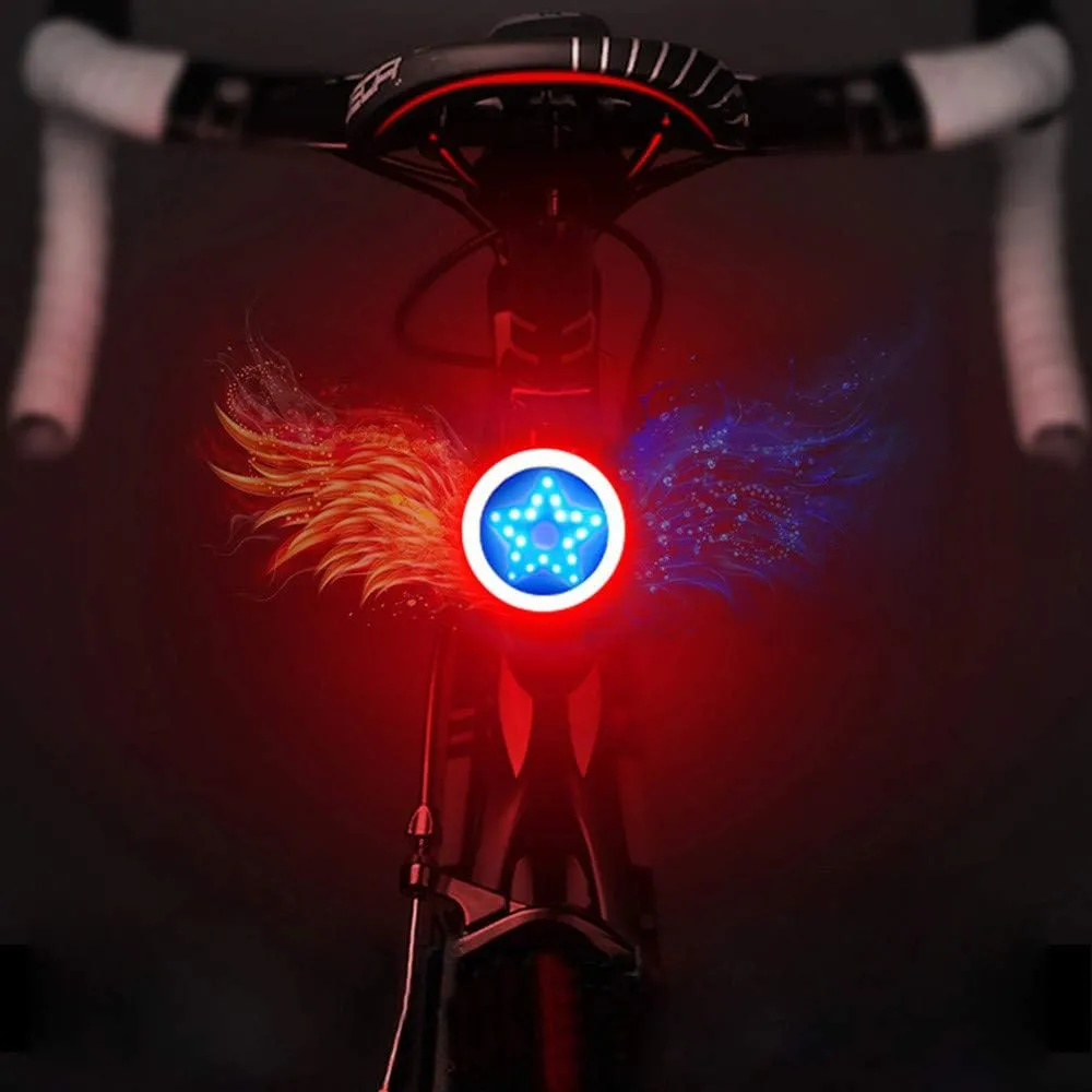 Bike Rear Light LED Bike Tail Turn Signal Lights USB Rechargeable 5 Modes Waterproof Cycling Warning Light for Mountain Road Bicycle