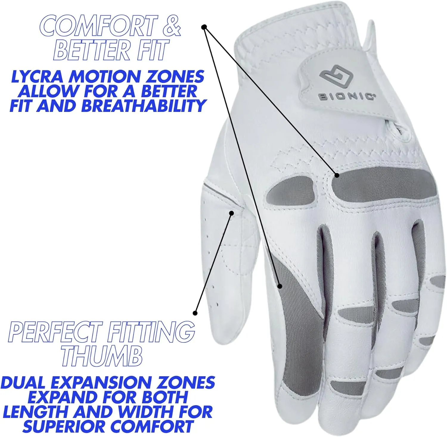 Bionic Men's Performance Grip Pro Premium Leather Golf Glove