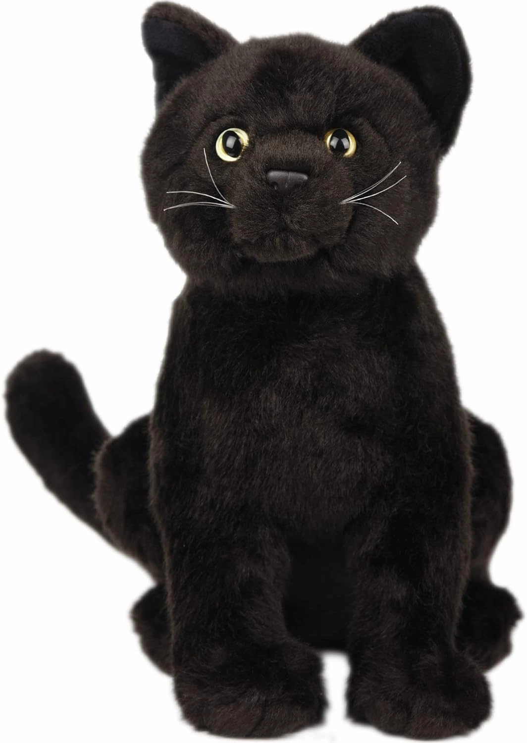 Black Cat Plush, Realistic Black Cat Stuffed Animal Pillow, Cute Plush Toy Gifts for Birthday/Halloween/Christmas, 9 inch