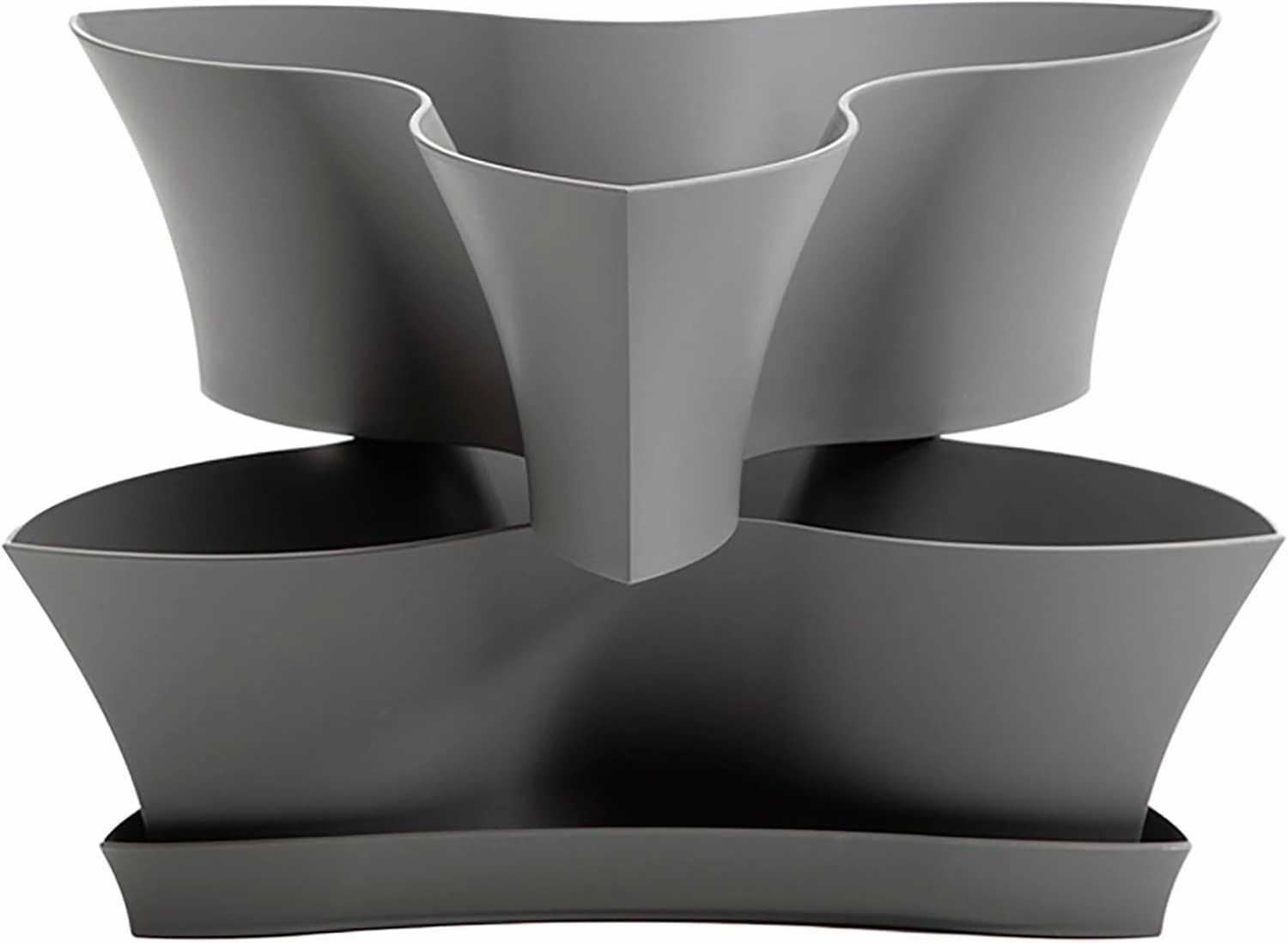 Bloem Collins Modular Multi Level 2-Tier Vertical Herb Planter 2-Tier Level Charcoal Gray (COL16908-2)