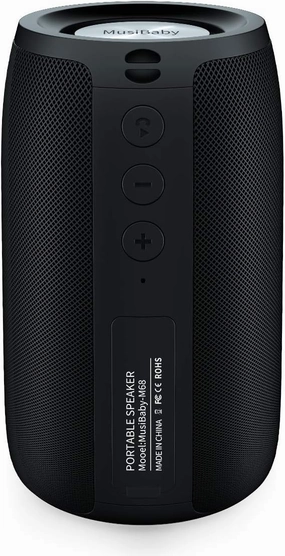 Bluetooth Speaker,MusiBaby Speakers Bluetooth Wireless,IPX5 Waterproof Outdoor Speaker with Bass,24H Long Playtime,Loud and Portable for Travel, Party, Beach, Camping,Gift Ideas(Black)