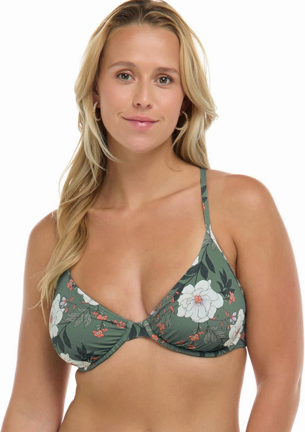 Body Glove Women's Solo Underwire D, Dd, E, F Cup Bikini Top Swimsuit with Adjustable 2-Way Back Detail