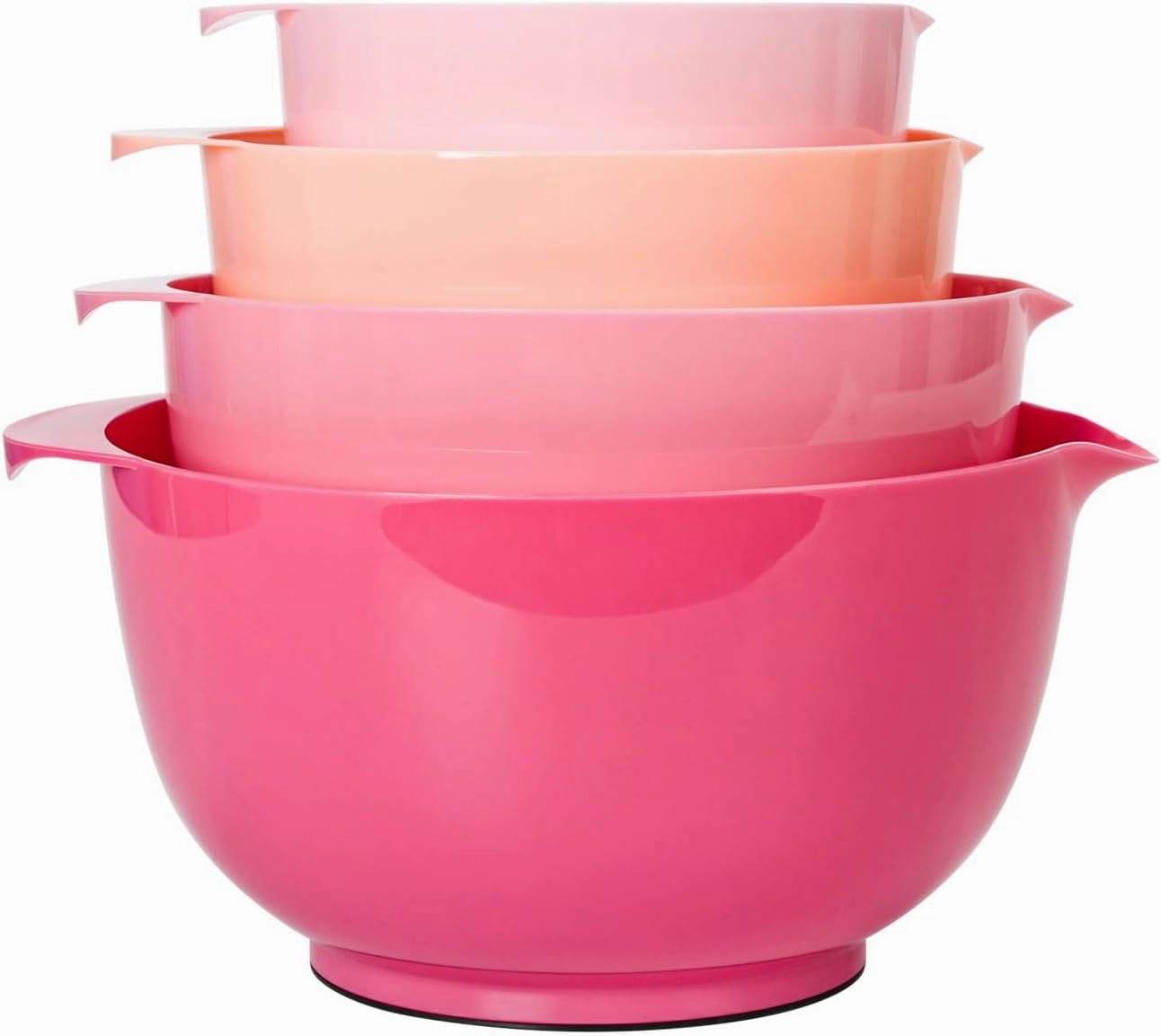 BoxedHome Classic Mixing Bowl Set, BPA Free Plastic, Microwave and Dishwasher Safe (Set of 4, Pink), 4.5 quarts