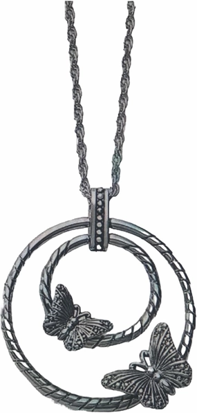 Brighton Solstice Bloom butterfly necklace, silver