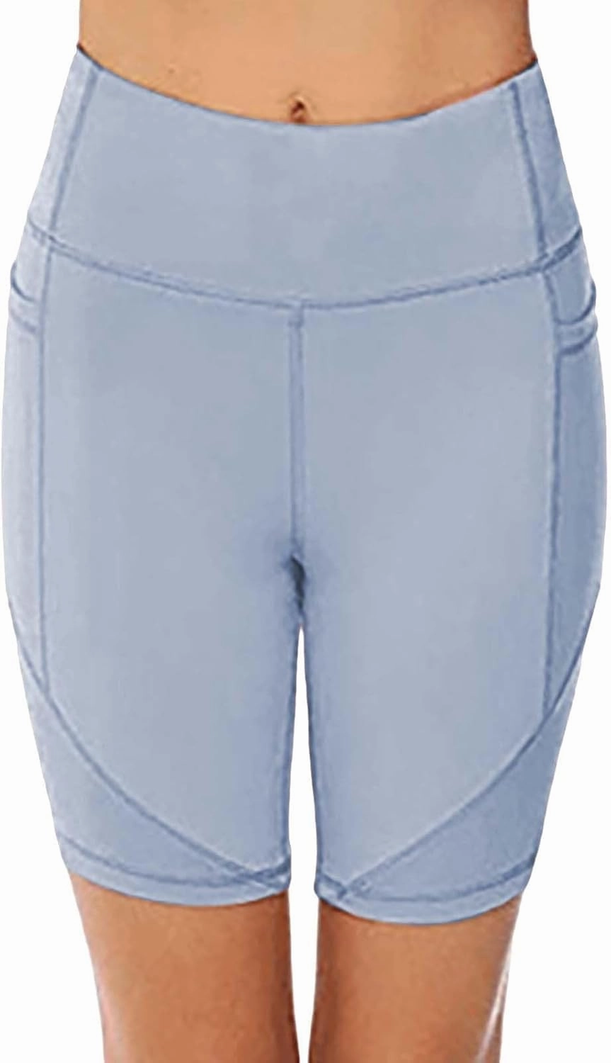 Buttery Soft Shorts Women Butt Lifting Shorts Pockets High Waisted Biker Anti Cellulite Up Gym Yoga Running Sport