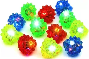 C&H Solutions Novelty 48 ct Flashing LED Bumpy Rings Blinking Soft Jelly Glow By C&H®