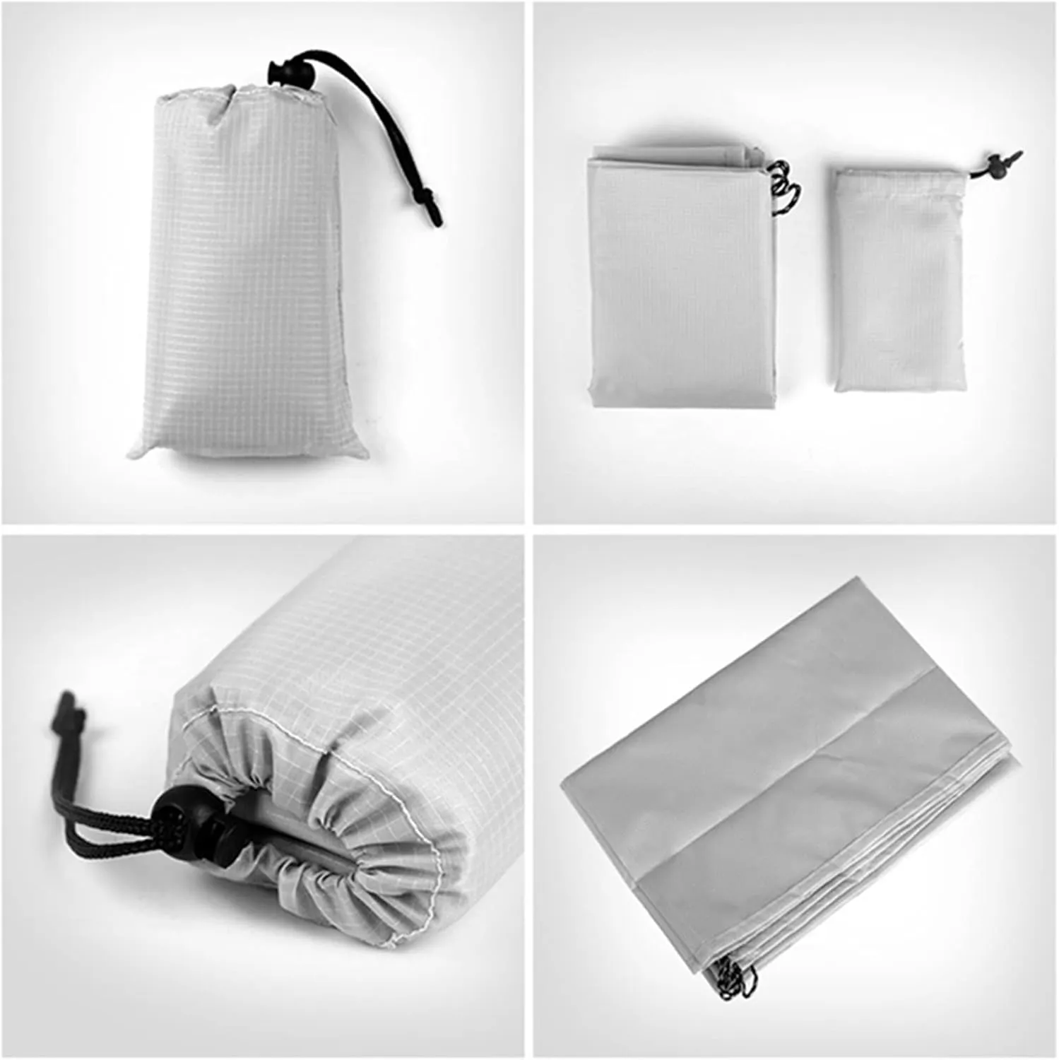 Camping Blankets 200x210cm Foldable Outdoor Cushion Portable Pocket Camping Mat Ultralight Picnic Blanket Moisture-Proof Sleeping Pad Beach Mat(Light Gray,140x150cm)