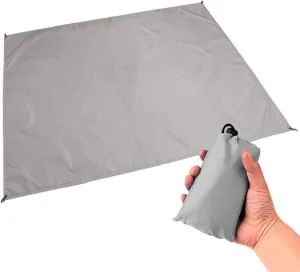Camping Blankets 200x210cm Foldable Outdoor Cushion Portable Pocket Camping Mat Ultralight Picnic Blanket Moisture-Proof Sleeping Pad Beach Mat(Light Gray,140x150cm)