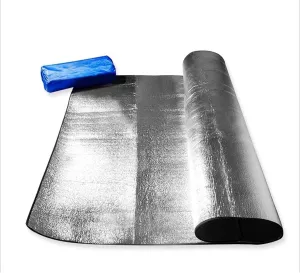 Camping Sleeping Pad Foam Foil Blanket Camping Foam Pad Insulating Foil Mat Sleeping Tent Pad Thermal Sleeping Mattress Mat Pad Waterproof Aluminum Foil Outdoor Camping Mat with Carrying Bag