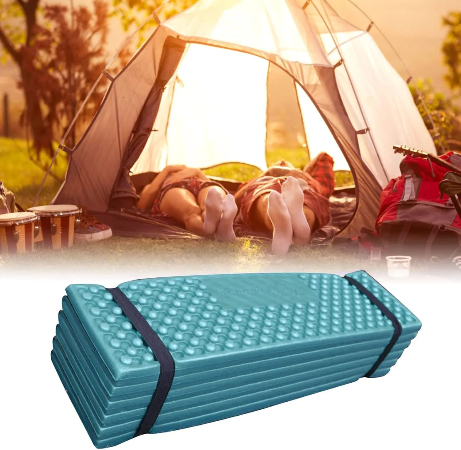 Camping Sleeping Pad,Portable Soft PVC Thickened Foldable Sleeping Mat for Outdoor Camping