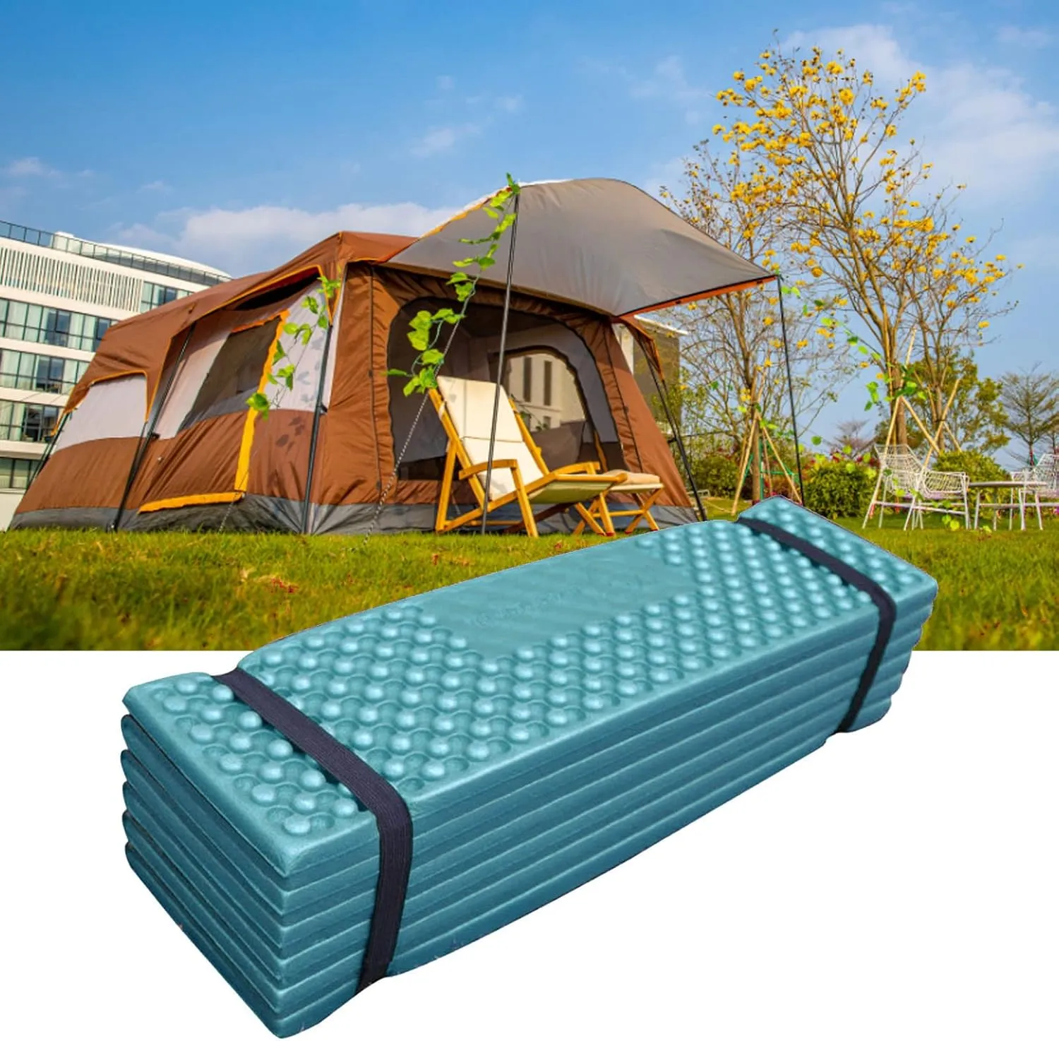 Camping Sleeping Pad,Portable Soft PVC Thickened Foldable Sleeping Mat for Outdoor Camping