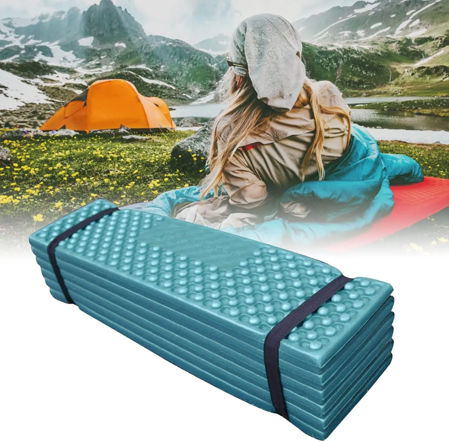 Camping Sleeping Pad,Portable Soft PVC Thickened Foldable Sleeping Mat for Outdoor Camping