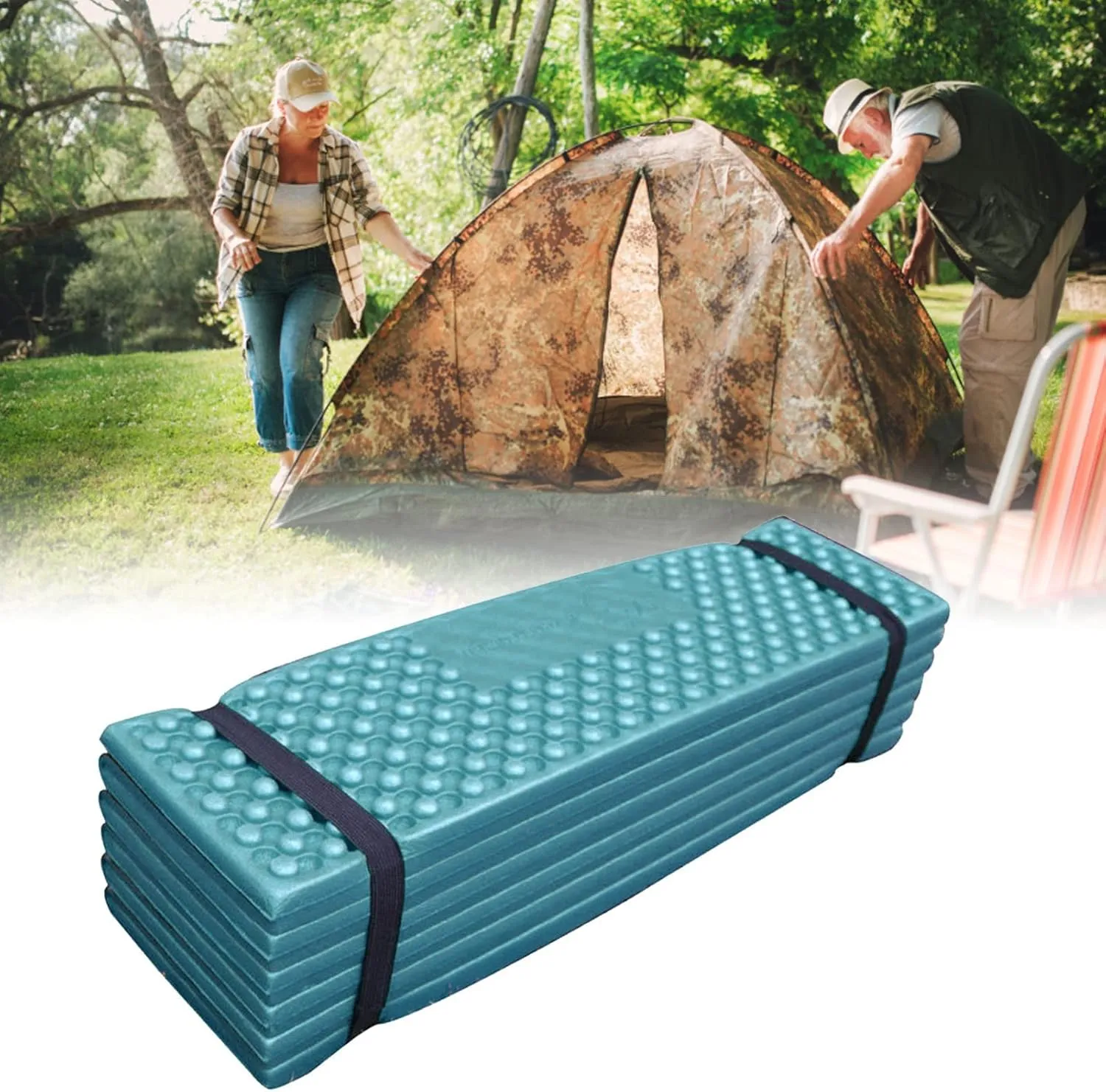 Camping Sleeping Pad,Portable Soft PVC Thickened Foldable Sleeping Mat for Outdoor Camping