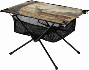 Camping Table Lightweight Portable Folding Table with Mesh Storage Net Animal Deer Spot Tree Ideal for Camping Hiking Beach Picnic Travel Backyard