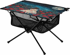 Camping Table Lightweight Portable Folding Table with Mesh Storage Net Galaxy Starry Sky Red Rose Ideal for Camping Hiking Beach Picnic Travel Backyard