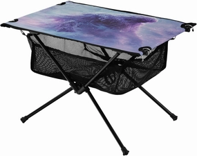 Camping Table Lightweight Portable Folding Table with Mesh Storage Net Orangutan Bigfoot Snow Ideal for Camping Hiking Beach Picnic Travel Backyard