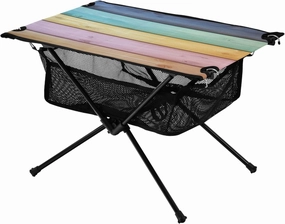 Camping Table Lightweight Portable Folding Table with Mesh Storage Net Wood Grain Pink Yellow Ideal for Camping Hiking Beach Picnic Travel Backyard