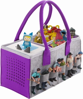 Carrying Bag Case for Toniebox Starter Set and Tonies Figurines, Home Outdoor Hand Storage Travel Felt Bag for Toniebox Accessories Protective Cover Organiser (Gray Purple)