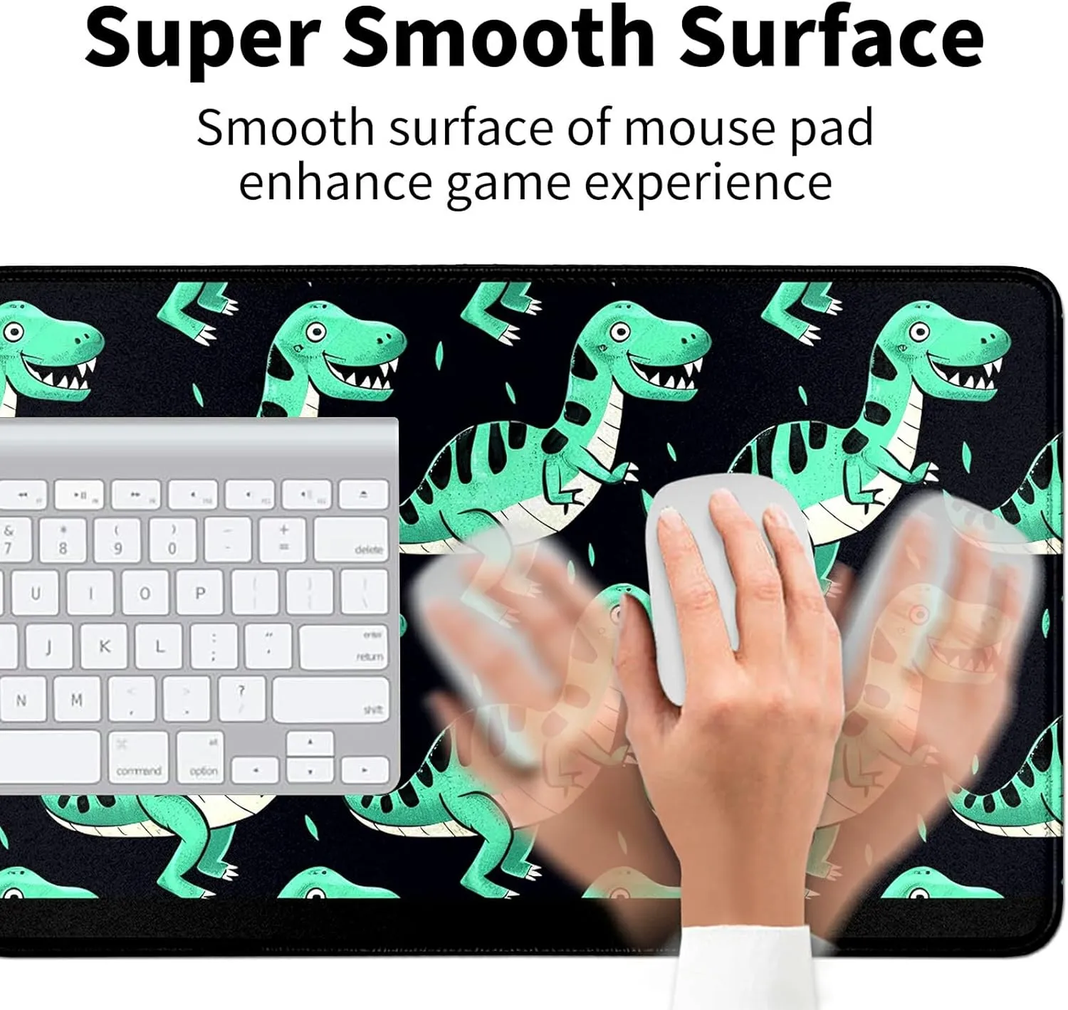 Cartoonstyle Dinosaur Card Mat for MTG & TCG Playmat Mouse Pad,23.6" x 13.8" Game Mat Trading Card Game Playmats Table Mat Perfect for Card Games Video Games Computer Office
