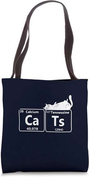 Cats Calcium & Tennessine Purrfect Elements Cute Cat Science Tote Bag