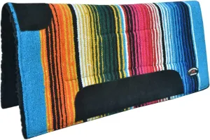 CHALLENGER Horse Pony Western Faux Fur Lined Bottom Multicolored Rainbow Acrylic Saddle Pad 39245v