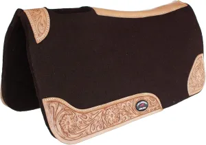 CHALLENGER Horse Saddle PAD Western Contoured Wool Felt Moisture Wicking Brown 39RT03