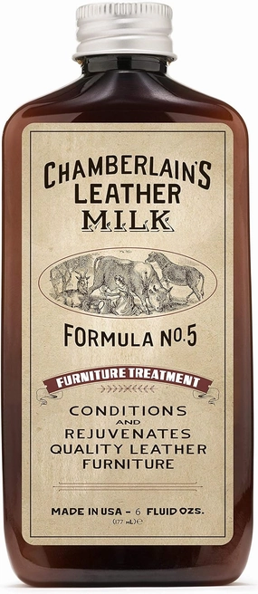 Chamberlain’s Leather Milk Furniture Treatment - All-Natural Leather Cleaner, Leather Conditioner for Couches and Living Room Furniture No 5, 6 Oz