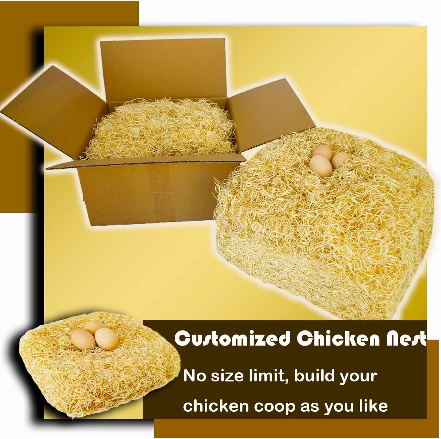 Chicken Nesting Pads Material, 5 LB Aspen Excelsior Natural, Chicken Coop Accessories, Hen Nest Bedding Box Liners for Laying Eggs, Bird Nests for Cage, Poultry Nesting