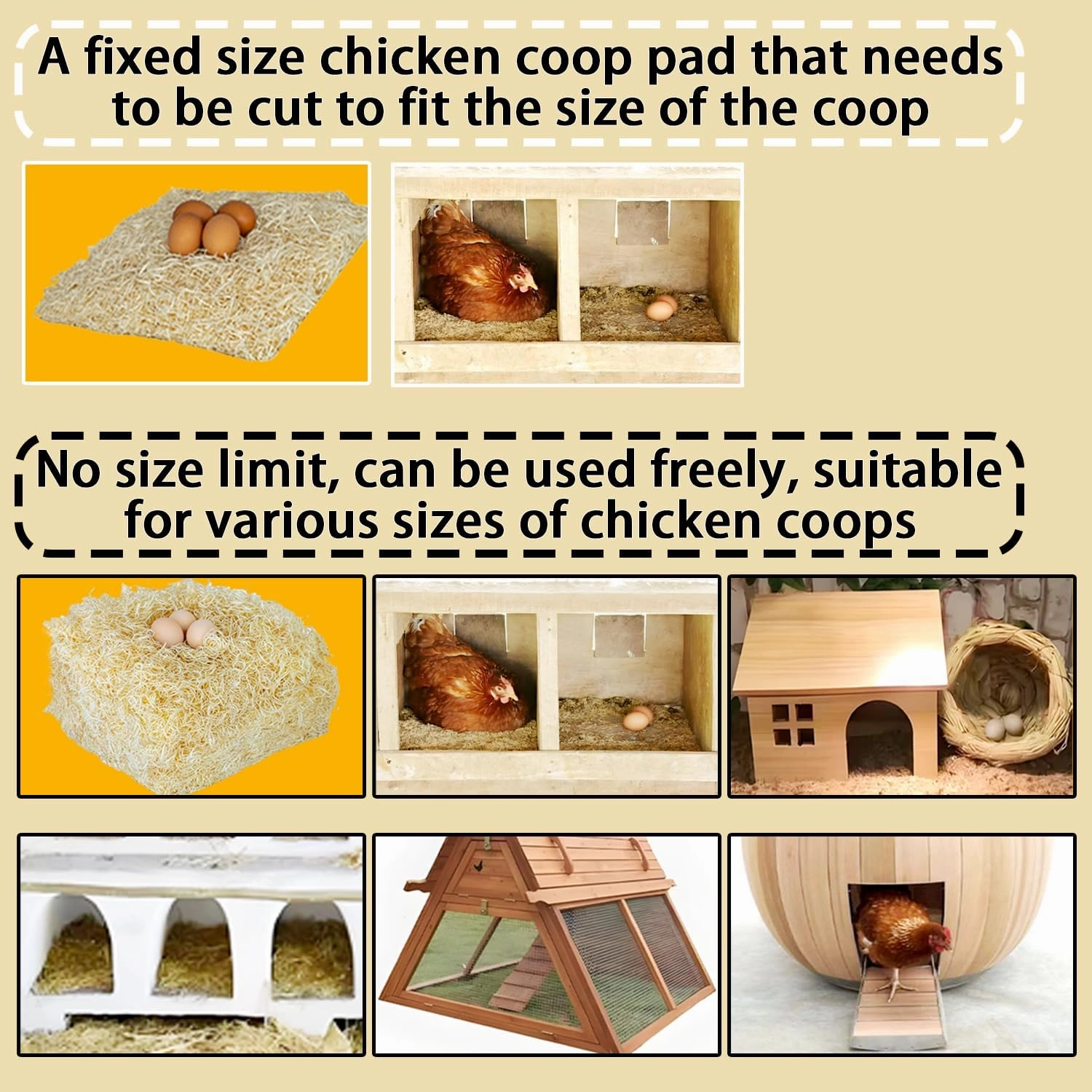 Chicken Nesting Pads Material, 5 LB Aspen Excelsior Natural, Chicken Coop Accessories, Hen Nest Bedding Box Liners for Laying Eggs, Bird Nests for Cage, Poultry Nesting