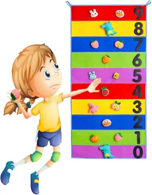 Children's High Jump Training Touch High Wall Sticker Decoration, Indoor High Jump Game Toy with 10 Plush Dolls, 8 Sticky Balls and 2 Hooks (Size : 50x50cm) ()