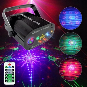 Chims DJ Party Lights Red Green Blue 128 Patterns RGB Colorful LED Ripple Wave Lighting for Birthday Party DJ Stage Disco Music Festival Gift Christmas Thanksgiving Xmas Party (RGB 128 Patterns)…