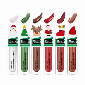 Christmas Lip Gloss Long Lasting Moisturizing Christmas Surprise Lip Gloss Set Christmas Makeup 2.5ml*6