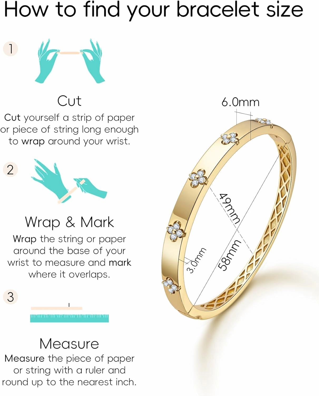 Clover Emerald/Moissanite Bracelets for Women Gifts | Premium Emerald and Moissanite (D Clolor VVS1 Clarity 3EX Cut) | S925 Sterling Silver Plated 18K Gold Stackable Non Tarnish