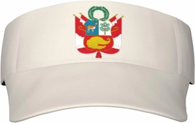 Coat of Arms of Peruvian Adult Sun Visor Cap - UV Protection, Breathable, Adjustable, Sports & Outdoor Hat Black