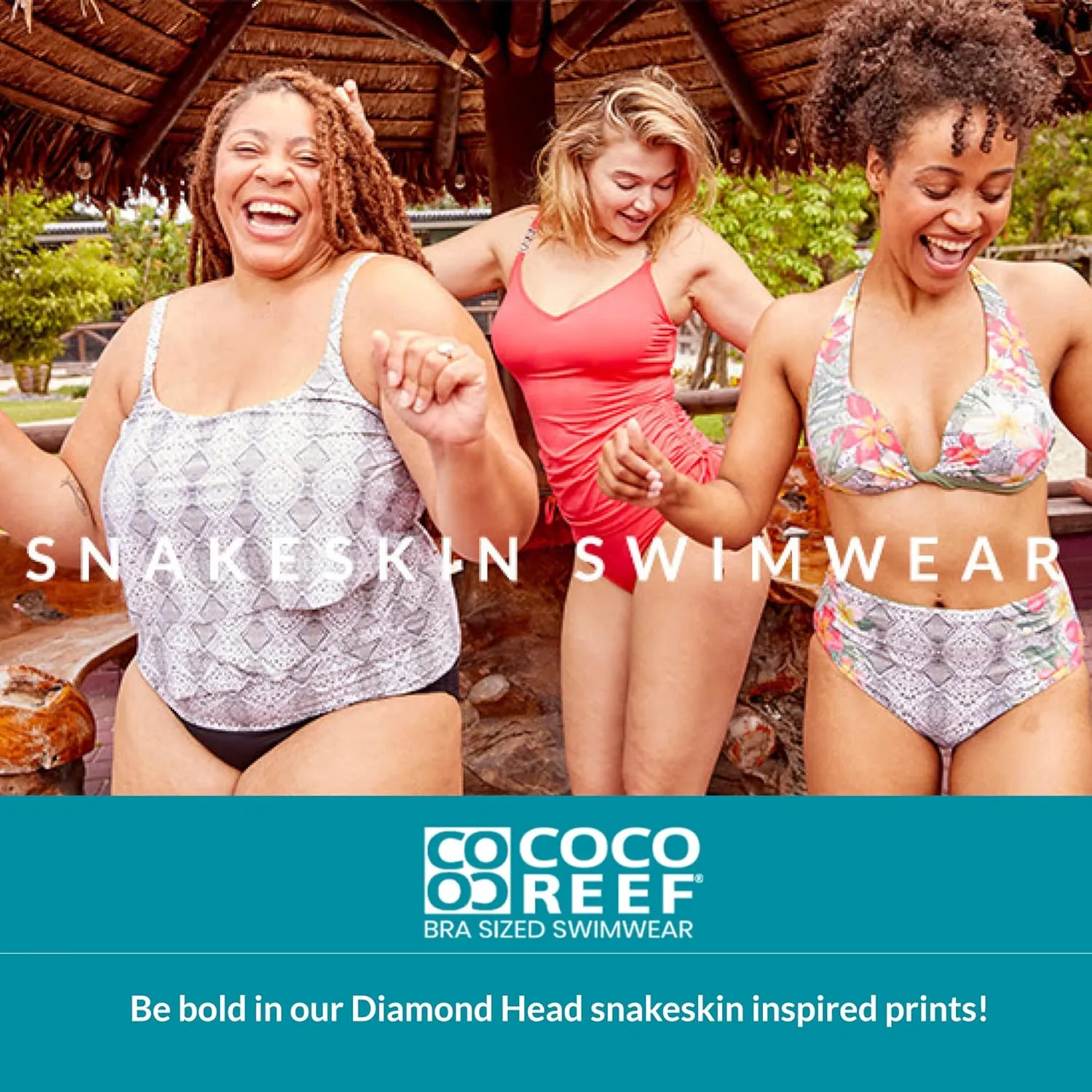 COCO REEF Aura Ruffle Bra Sized Underwire Tankini Top, Full Coverage Swimsuit Top