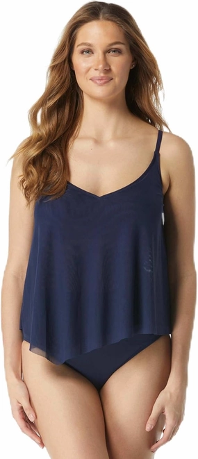COCO REEF Captivate Bra Sized Underwire Tankini Top — Double Layer Mesh Swim Top