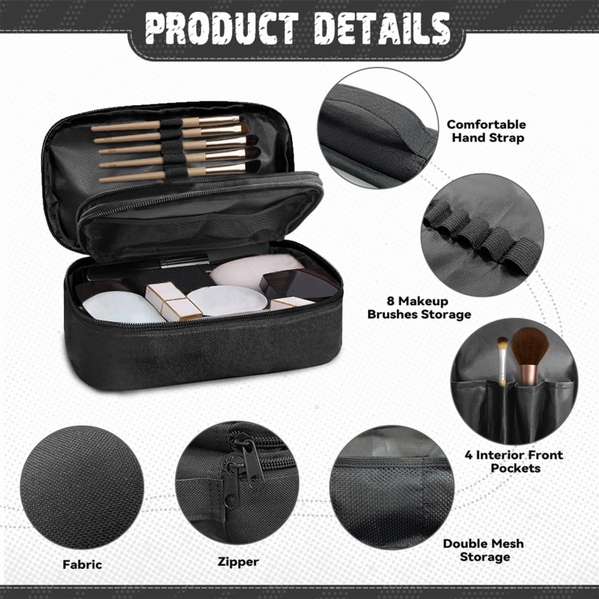 COEQINE Christmas Makeup Bag For Wome Cute Green Cosmetic Travel Cosmetic Train Case Portable Makeup Artist Organizer Bag With Douable Layer Makeup Brush Holder Storage Multi Pocket,Cute Cat Play